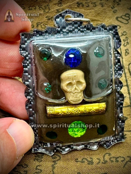 Amuleto Thailandese Necromantico "Nak-bun Khwam-tai" นักบุญความตาย (La Sacra Morte) Protezione - Sottomissione Spiriti - Fortuna nei Giochi (Unico Pezzo)