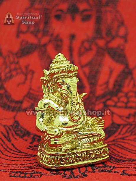 Amuleto Golden Ganesh per Ricchezza e Fortuna, Benedetto al Tempio Thai