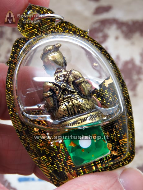 AMULETO THAILANDESE GUMAN 3 SACCHI NUOVISSIMA VERSIONE CON OLIO e DADO DELLA FORTUNA PER SCINTILLANTI VINCITE E DENARO (UNICO PEZZO)*