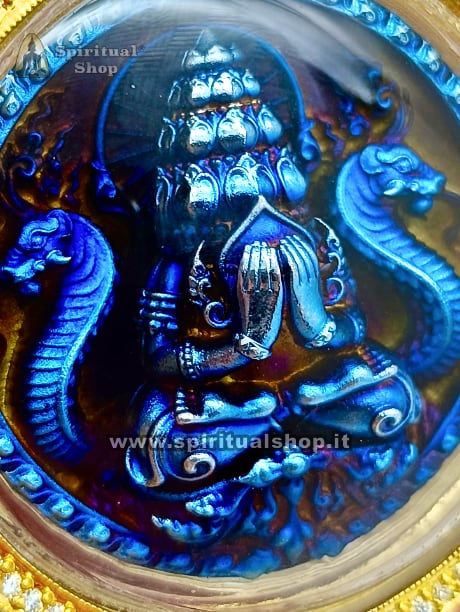 Amuleto Thailandese LUXURY PHRA PIDTA BLUE EDITION Protezione Totale contro Sfortune, Magia Nera, Fatture, Perdite Economiche con TEMPLE BOX e Mantra Speciale. Pezzo Super Esclusivo per 1 Fortunato!*