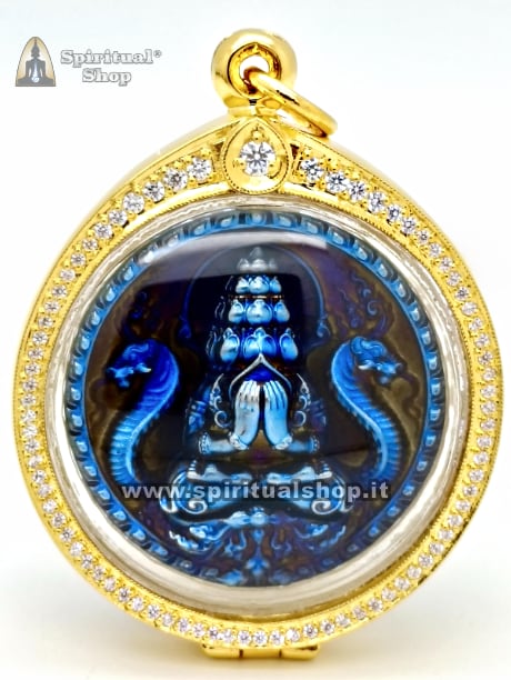 Amuleto Thailandese LUXURY PHRA PIDTA BLUE EDITION Protezione Totale contro Sfortune, Magia Nera, Fatture, Perdite Economiche con TEMPLE BOX e Mantra Speciale. Pezzo Super Esclusivo per 1 Fortunato!*