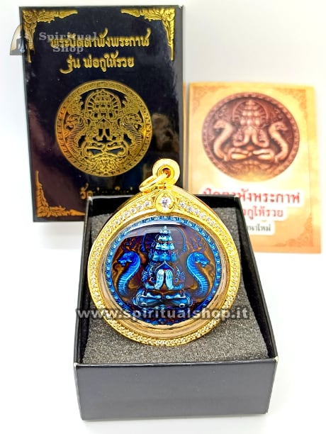 Amuleto Thailandese LUXURY PHRA PIDTA BLUE EDITION Protezione Totale contro Sfortune, Magia Nera, Fatture, Perdite Economiche con TEMPLE BOX e Mantra Speciale. Pezzo Super Esclusivo per 1 Fortunato!*