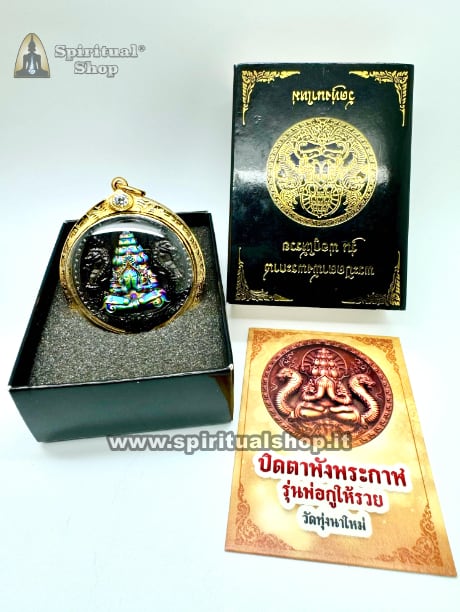 Amuleto Thailandese LUXURY PHRA PIDTA BLACK TITANIUM Protezione Totale contro Sfortune, Magia Nera, Fatture, Nemici, Perdite Economiche con TEMPLE BOX e Mantra Speciale. Pezzo Super Esclusivo per 1 Fortunato!*