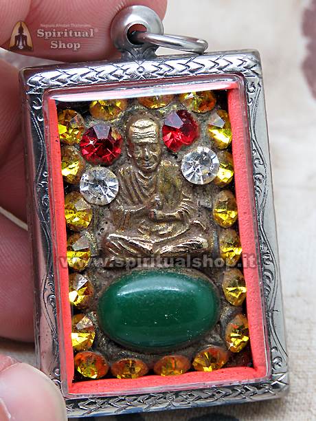 Amuleto SOMDEJ MONK POWER GEMS (Doppia Faccia) Ti Protegge contro MALOCCHIO FATTURE MAGIA NERA INVIDIE