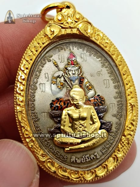 🔥 AMULETO THAILANDESE SAK YANT RUESI SUPER POWER SVILUPPO ENERGIE MENTALI, CARISMI, VEGGENZA, TELECINESI, IMPOSIZIONI A DISTANZA, PROTEZIONE (Veste Minaco con Yants, Temple Box e Certificato Cerimonia) UNICO PEZZO*
