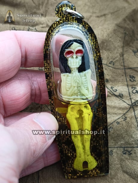 MAE-SKELETRON Dea NECROMANTICA THAILANDESE Porta DENARO, RICCHEZZA, VINCITE. TI PROTEGGE e PUNISCE Inesorabilmente I TUOI NEMICI! SPECIALE OLIO KATHUMA (Unico Pezzo!)*