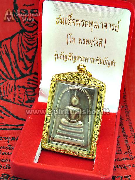 Amuleto Ufficiale SOMDEJ dal Monaco Somdej Toh 1877-1872 (Conosciuto come Phra Buddhacarya) GRANDE PROTEZIONE con Scrigno e Pha Yant Introvabile*