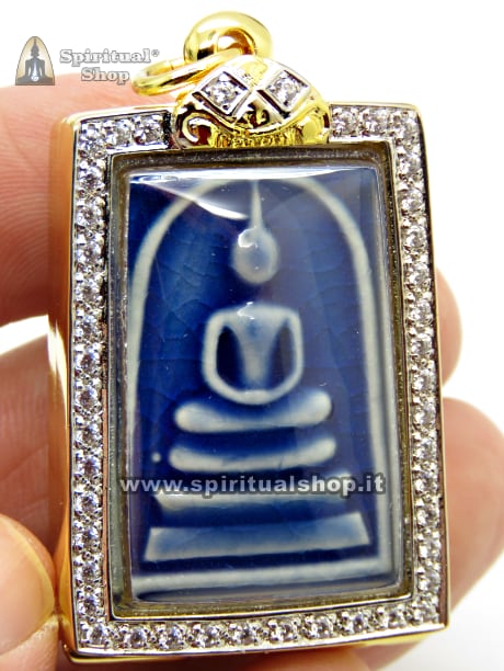 🔥STUPENDO Amuleto Thailandese SOMDEJ YANTS BLUE CERAMIC LUXURY PROTEZIONE E RICCHEZZA LIMITED EDITION (UNICO PEZZO DISPONIBILE)*