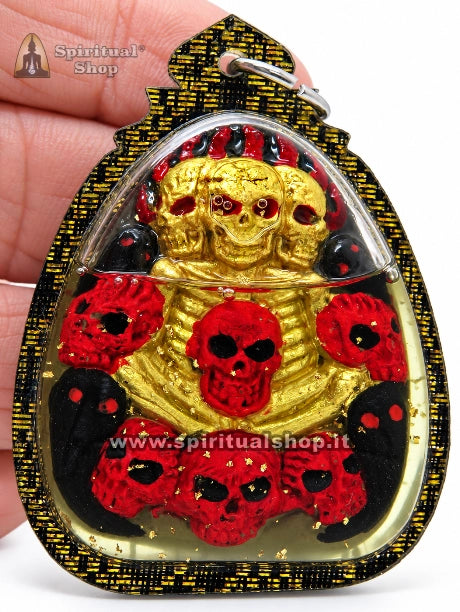 Amuleto Thailandese Milionario Necromantico 13 TESCHI ไสยศาสตร์ - Propiziatorio per Vincite ai Giochi (Unico Pezzo)