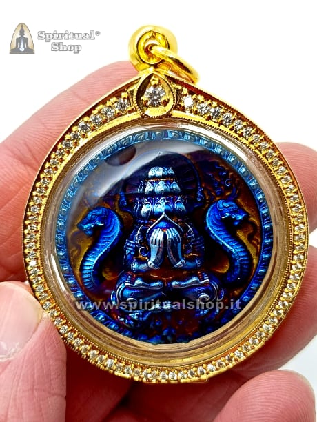 Amuleto Thailandese LUXURY PHRA PIDTA BLUE EDITION Protezione Totale contro Sfortune, Magia Nera, Fatture, Perdite Economiche con TEMPLE BOX e Mantra Speciale. Pezzo Super Esclusivo per 1 Fortunato!*