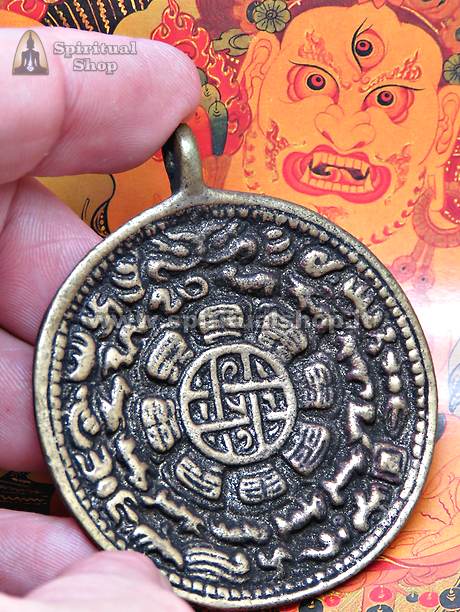 AMULETO TIBETANO SPECCHIO (MELONG) "ZODIACO" PER ALTA PROTEZIONE CONTRO PERSONE NEGATIVE, MAGIA NERA, FATTURE, INVIDIE, (BENEDETTO ed ENERGIZZATO DA LAMA TIBETANO) PEZZO STREPITOSO!*