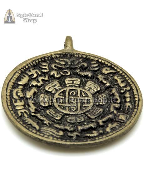AMULETO TIBETANO SPECCHIO (MELONG) "ZODIACO" PER ALTA PROTEZIONE CONTRO PERSONE NEGATIVE, MAGIA NERA, FATTURE, INVIDIE, (BENEDETTO ed ENERGIZZATO DA LAMA TIBETANO) PEZZO STREPITOSO!*