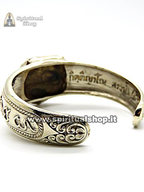 BRACCIALE SACRA TIGRE THAILANDESE (Regolabile) SCUDO PROTETTIVO CONTRO MALOCCHIO e PORTA BENESSERE ECONOMICO con INCISIONE del Monaco (UNICO PEZZO!)