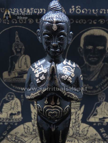 🔥KUMAN THONG BLACK GOLDEN YANTRAS METALLO SACRO E' ULTRA POTENTE (PROTEZIONE, DENARO, AMORE, SESSO) Con Certif. Beni Culturali Thai*