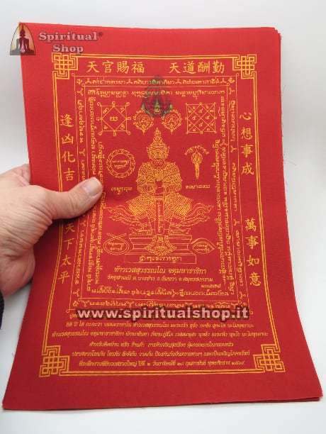 GROSSA PHA YANT WESSUWAN (TELA MAGICA) 21x30cm circa per PROTEZIONE & RICCHEZZA PRESA DA ME AL TEMPIO DI WESSUWAN IN THAILANDIA*