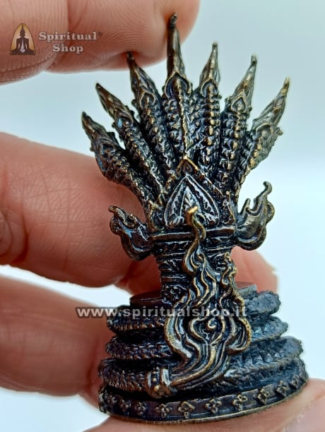 STATUINA THAILANDESE TRONO 7 NAGA con RITUALE SFERA ROSSA per PROTEZIONE PERSONA e DEGLI AMBIENTI (Entra e Leggi)*