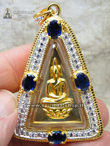 STUPENDO TALISMANO THAILANDESE "BUDDHA SUL TRONO DI LOTO" per FORTUNA, RICCHEZZA, SUPERAMENTO OSTACOLI, PROTEZIONE (Unico Pezzo!)