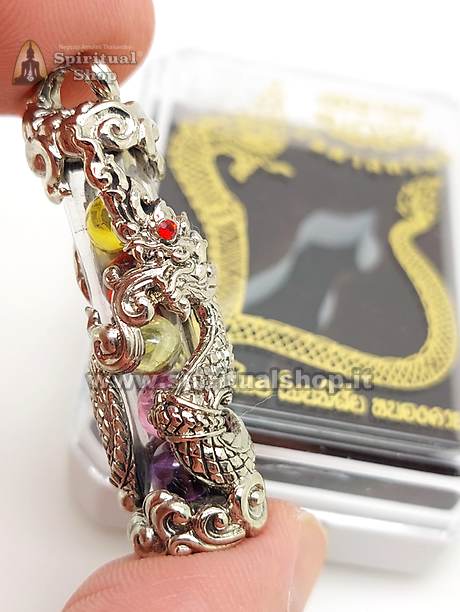 Talismano Thailandese TAKRUT NAGA Sfere Colorate PROTEZIONE RICCHEZZA e GRANDE FORTUNA nella VITA. Unico Pezzo con Temple Box!*