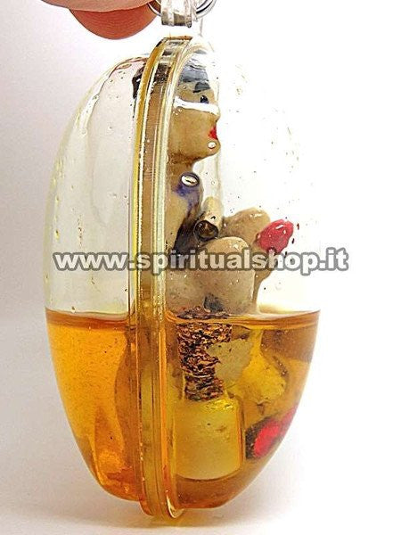 Maestoso e Grosso Amuleto Cambogiano Thai Attrazione Magnetismo Protezione* Takrut e con doppio Olio speciale!