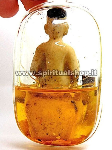 Maestoso e Grosso Amuleto Cambogiano Thai Attrazione Magnetismo Protezione* Takrut e con doppio Olio speciale!