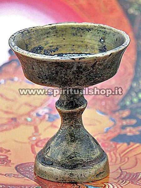 Antica Lampada Sacra a Burro Buddista direttamente dal Monastero Taktsang (Nido delle Tigri) in Tibet ! Accendila per...