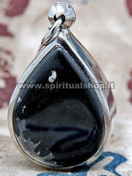 Talismano in Lek Lai Grezzo Qualità RARISSIMA 'RAINBOW' incastonato in Amuleto Acciaio (Rif. LRAINBOW) 45x27mm