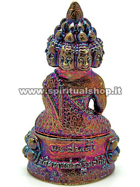 Buddha 9 Facce Kring forgiato con BRONZO Sacro ARCOBALENO per Protezione, Fortuna, Benessere Economico* (TORNATO 1 UNICO PEZZO!)