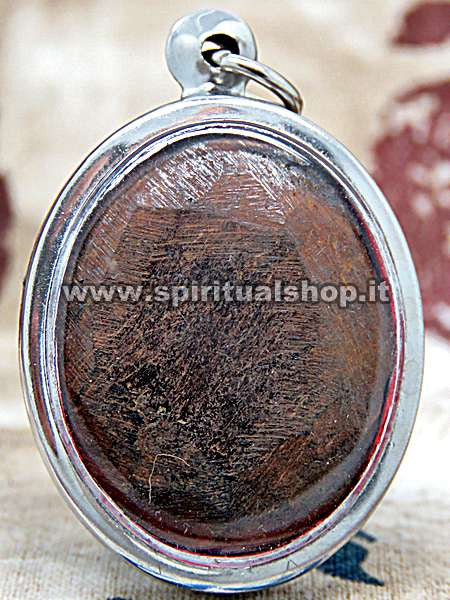 Lek Lai Grezzo Qualità RARISSIMA 'RAINBOW' incastonato in Amuleto Acciaio (Rif. LRAINBOW N1) 47x30mm Bellissimo Appena Arrivato!