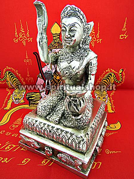 GIGANTESCA STATUA (15x9.5cm) Metallo di NANG KWAK la dea che porta PROSPERITA' e RICCHEZZA. Ufficiale con Sigillo & Certificato Beni Culturali Thailandese. Solo 1 Pezzo Disponibile per il più RAPIDO (+5 Banconote di Nang Kwak in REGALO)!