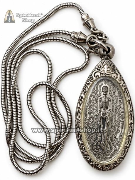 Amuleto Thailandese Celestial Prai Skull Protezione Guida Successo Fortuna con Collana Deluxe Cerimonia Ufficiale (Unico Pezzo)