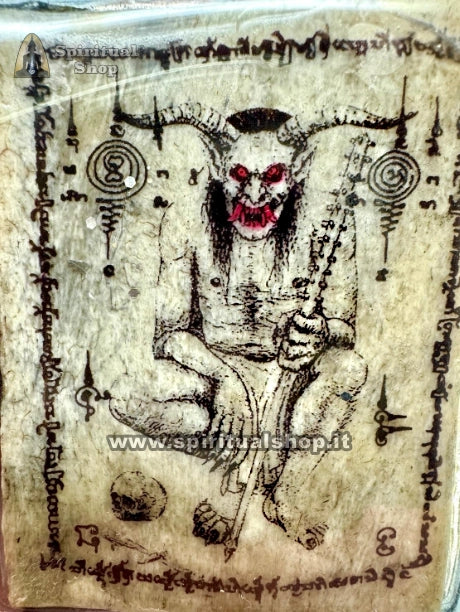 Amuleto Thailandese Necromantico "DEMON" (Potentissima ANTICA MAGIA KHMER!) per PROTEZIONE e RICCHEZZA Realizzato su Osso UNICO Pezzo Esistente al Mondo!