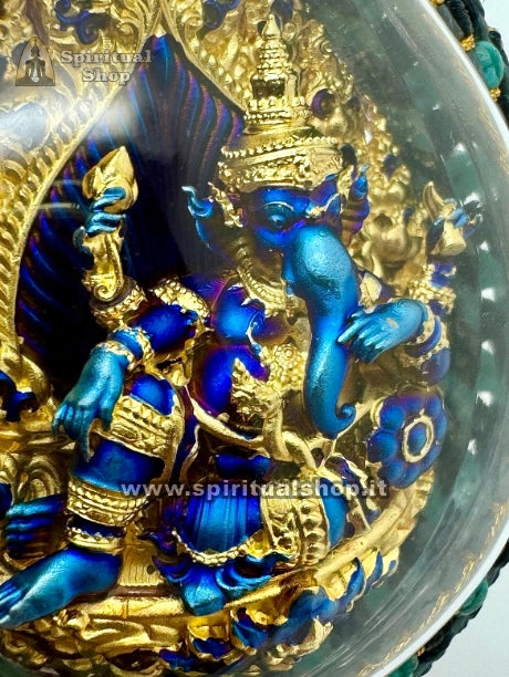 AMULETO THAILANDESE "GANESH AURUM BLUE" FORTUNA, SUCCESSO, RICCHEZZA (ARTIGIANALE 1 SOLO AL MONDO) PEZZO SUPER TOP!!!