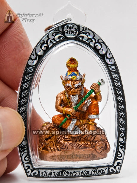Amuleto Thailandese Ruesi Grand Master Pu Jao Tiger Na Setthi - RICCHEZZA, PROTEZIONE, AUTORITÀ Rarissimo (Doppia Cerimonia Monastica)