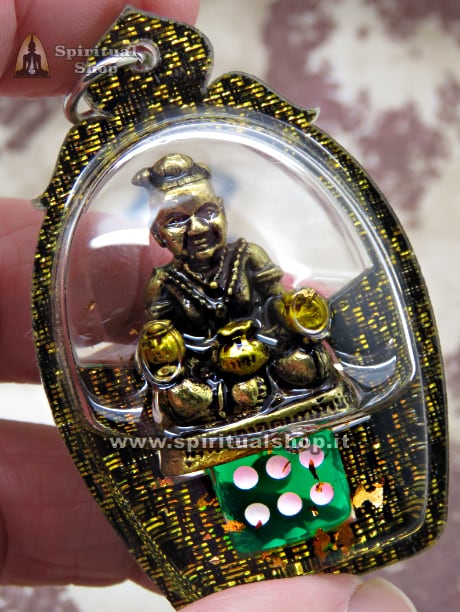 AMULETO THAILANDESE GUMAN 3 SACCHI NUOVISSIMA VERSIONE CON OLIO e DADO DELLA FORTUNA PER SCINTILLANTI VINCITE E DENARO (UNICO PEZZO)*