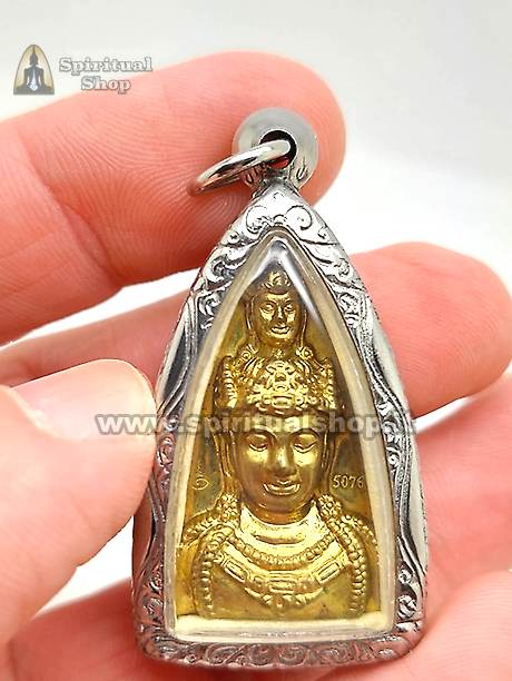 Amuleto Thailandese "JATUKAM BILLIONARE SOMAK" (Versione GOLDEN Ufficiale Tempio Wat Bang Phra) Utilizzato da molti MILIONARI (Pezzo Imperdibile)*