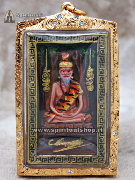 AMULETO THAILANDESE RUESI DELLA RICCHEZZA SPETTACOLARE DIPINTO A MANO (UNICO PEZZO!)*