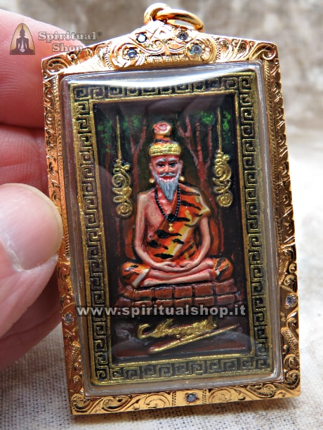 AMULETO THAILANDESE RUESI DELLA RICCHEZZA SPETTACOLARE DIPINTO A MANO (UNICO PEZZO!)*