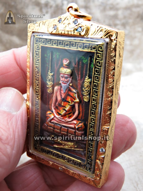 AMULETO THAILANDESE RUESI DELLA RICCHEZZA SPETTACOLARE DIPINTO A MANO (UNICO PEZZO!)*