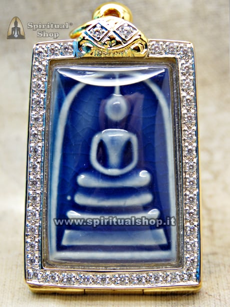 Amuleto Thailandese Somdej Yants Blue Ceramic