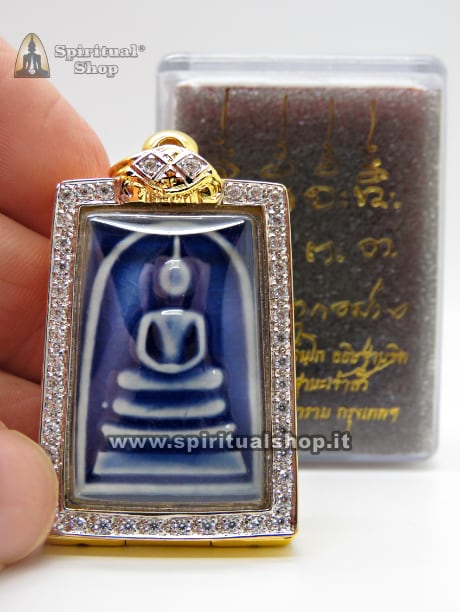 🔥STUPENDO Amuleto Thailandese SOMDEJ YANTS BLUE CERAMIC LUXURY PROTEZIONE E RICCHEZZA LIMITED EDITION (UNICO PEZZO DISPONIBILE)*