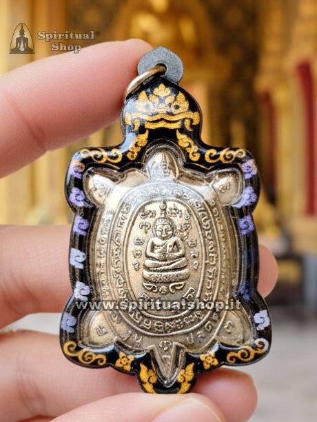 Amuleto Thailandese Tartaruga contro Malocchio Portafortuna