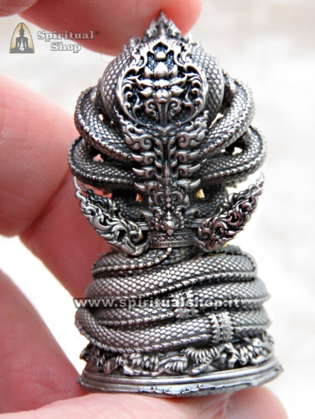 SUPERBA STATUINA BUDDHA INVULNERABILITÁ (Per PROTEZIONE e SUCCESSO NELLA VITA) KRING SONORO Completa di Katha e Temple Box Serie Limitata (UNICO PEZZO)