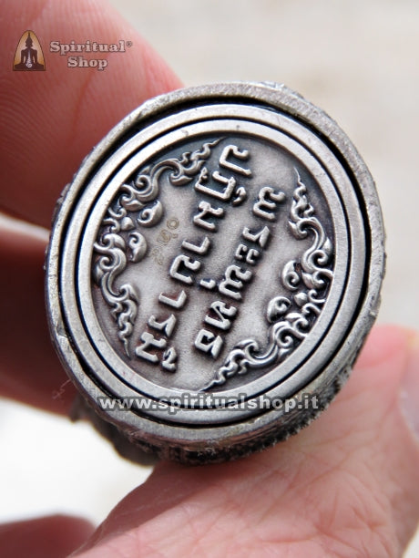 SUPERBA STATUINA BUDDHA INVULNERABILITÁ (Per PROTEZIONE e SUCCESSO NELLA VITA) KRING SONORO Completa di Katha e Temple Box Serie Limitata (UNICO PEZZO)