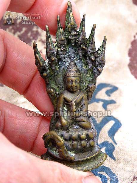 Statuina Metalli Sacri "BUDDHA 7 NAGA" dal Tempio Wat Bang Phra Centinaia di Monaci l'hanno ENERGIZZATA per PROTEZIONE e FORTUNA nella VITA (PEZZO UNICO)*