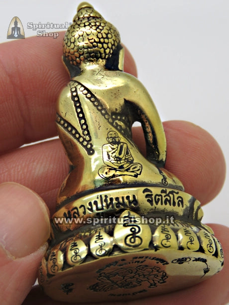 Statuina Buddha Phra Kring di Luan Pu Mun Wat Ban Chan (Anno 2000) Pura Energia Positiva Con Box Ufficiale (Unico Pezzo)