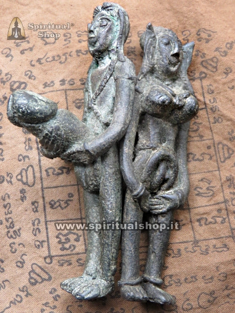 POTENTISSIME STATUINE KHMER per ATTRAZIONE o UNIONE (LINGAM / YONI) METALLI SACRI per ATTRAZIONE SESSO OPPOSTO o RITUALE LEGAMENTO (Unico Pezzo)