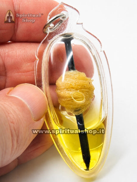 Potentissimo Talismano Nuovo Chiodo Thailandese Olio Giallo e Fili Sacri, contro Fatture, Invidie, Malocchio, Magia Nera