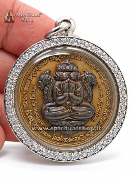 Talismano Thailandese PHRA PIDTA PANG PHA KAN per DISTRUZIONE SFORTUNA e RICHIAMO COSMICO DELLA RICCHEZZA da LP Pu Im (Wat Thung Na Mai) Unico Pezzo