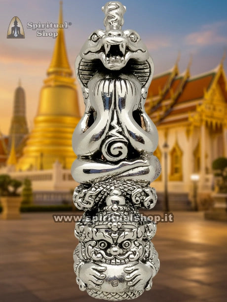 PORTAFORTUNA Ciondolo Takrut Phra Pidta / Rahu. PROTEZIONE TOTALE e SBLOCCO della PROSPERITA'. Ufficiale dal Tempio Wat Phu Kao Thong (Ultimi Rimasti)