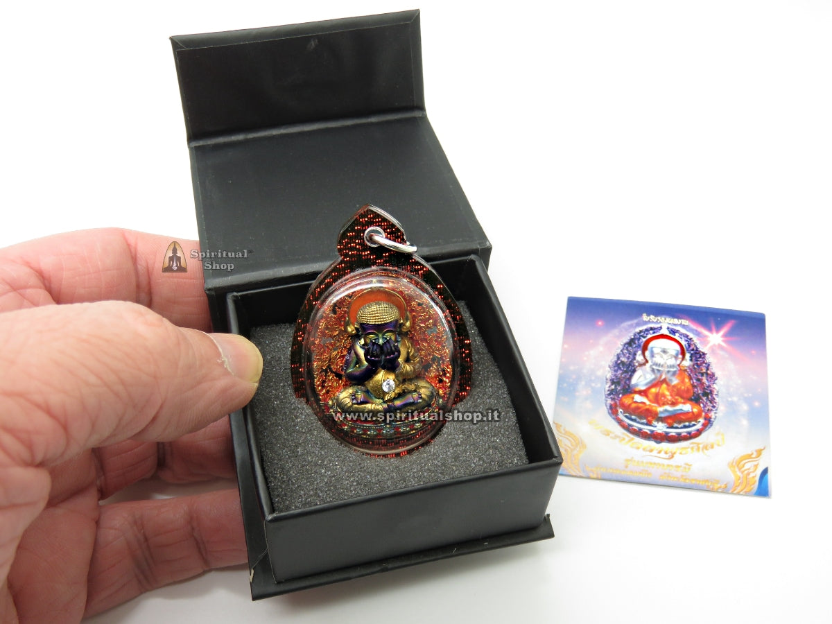 Talismano Thailandese PHRA PIDTA Luxury Rainbow Protezione Totale contro Sfortune, Magia Nera, Fatture, Invidia, Perdite Economiche con Temple Box Certificato. Limited Edition (Unico Pezzo!)